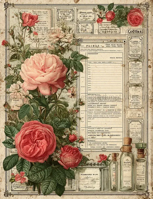 French Perfume Junk Journal Pages