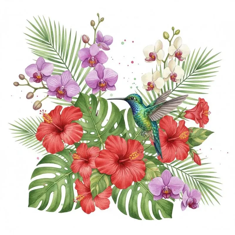 Tropical Watercolor Animal Art