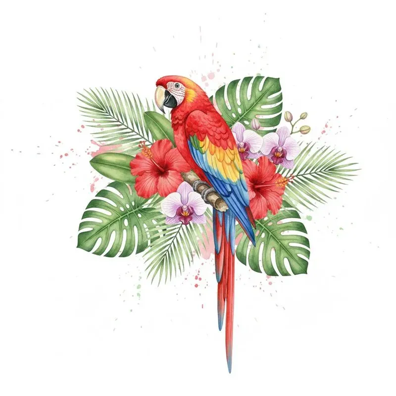 Tropical Watercolor Animal Art