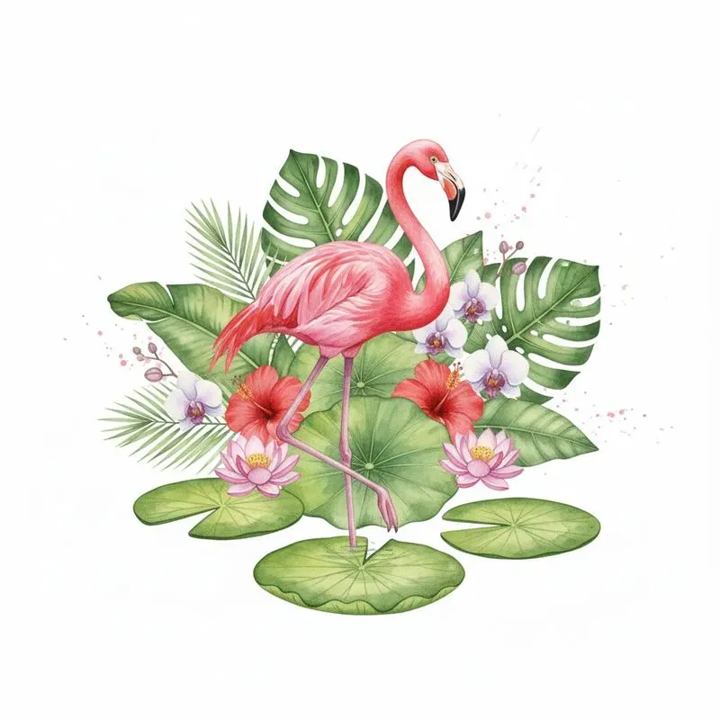 Tropical Watercolor Animal Art