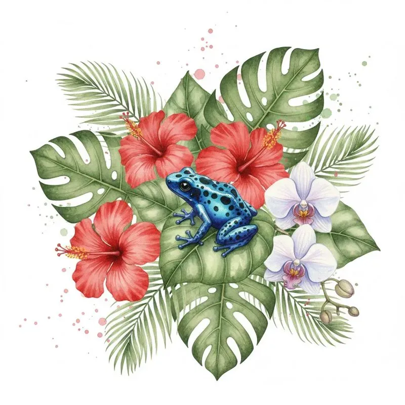 Tropical Watercolor Animal Art
