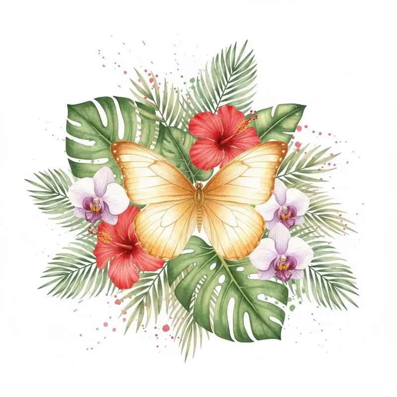 Tropical Watercolor Animal Art