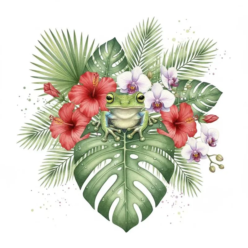 Tropical Watercolor Animal Art