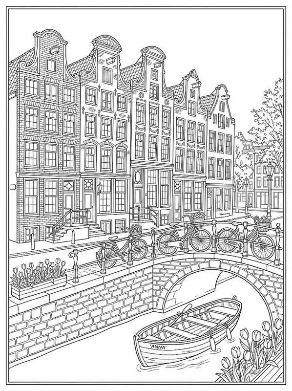 Ink Sketch Architecture Coloring Pages