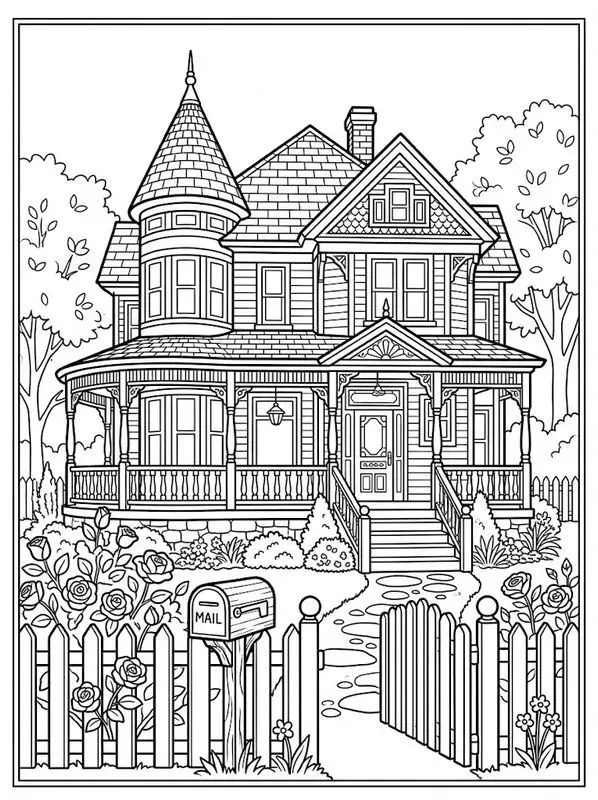 Ink Sketch Architecture Coloring Pages