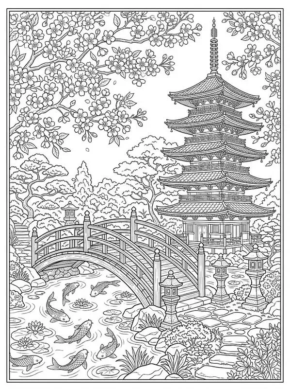 Ink Sketch Architecture Coloring Pages