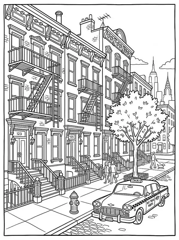 Ink Sketch Architecture Coloring Pages