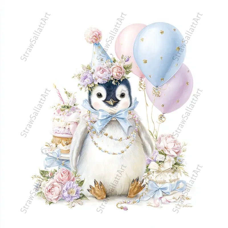 Aristocratic Birthday Kids Party Clipart