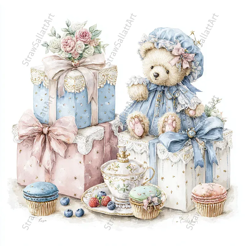 Aristocratic Birthday Kids Party Clipart