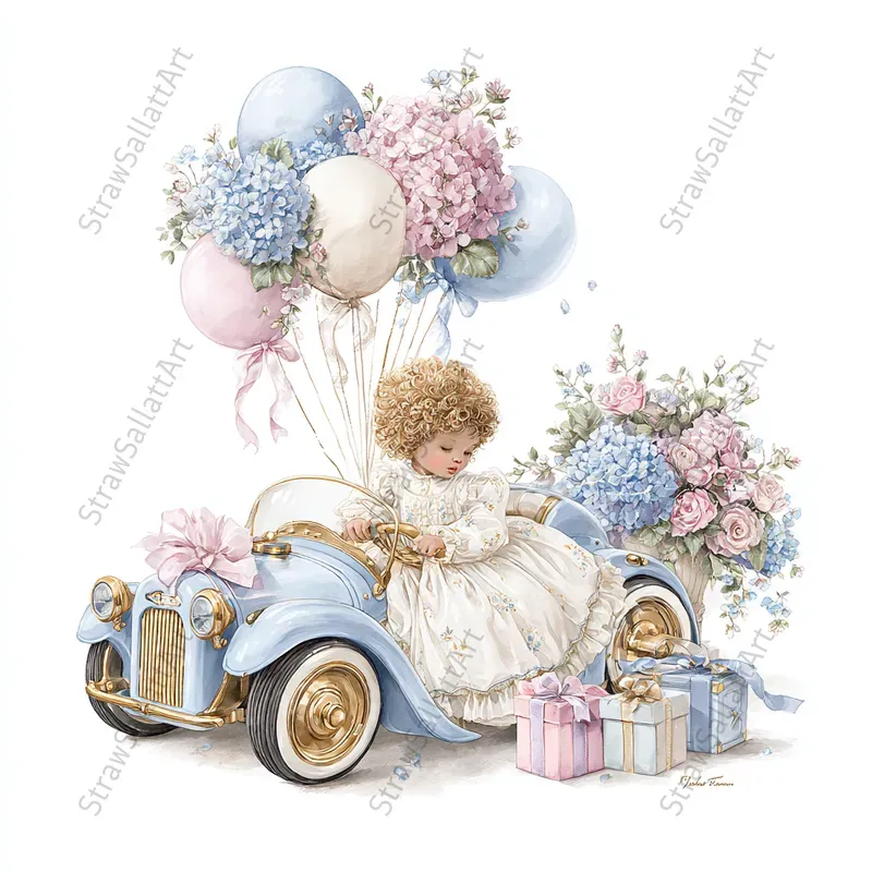Aristocratic Birthday Kids Party Clipart