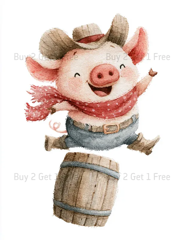 Cowboy Pig Clipart