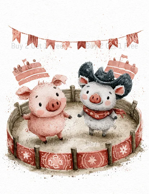 Cowboy Pig Clipart
