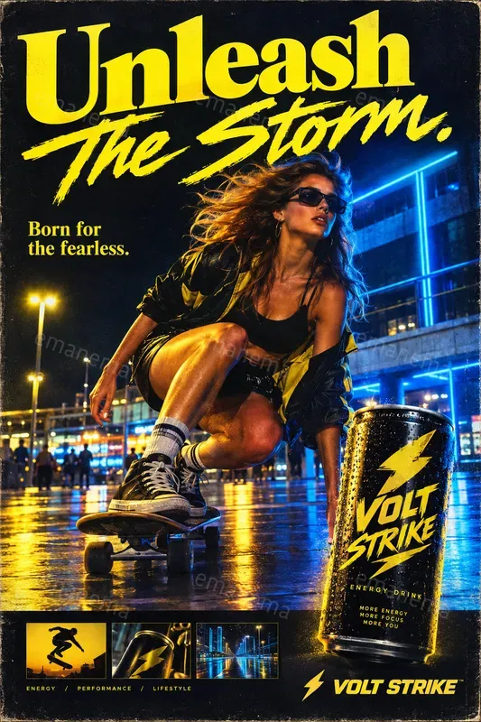 Retro 80s Cinematic Ad Poster Designs