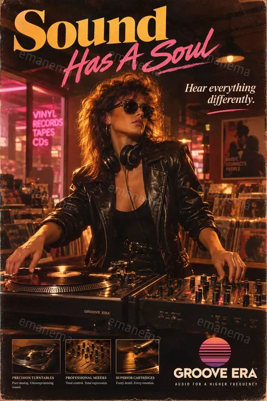 Retro 80s Cinematic Ad Poster Designs