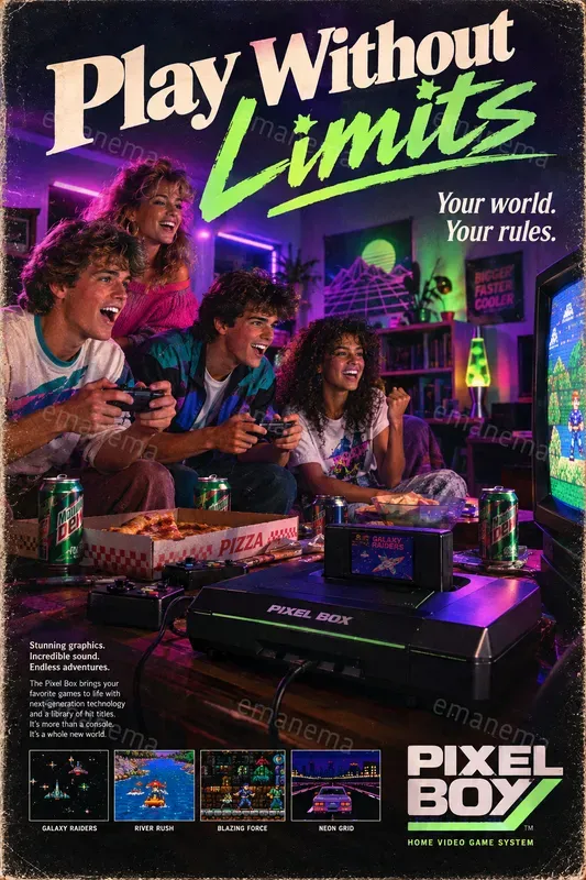 Retro 80s Cinematic Ad Poster Designs