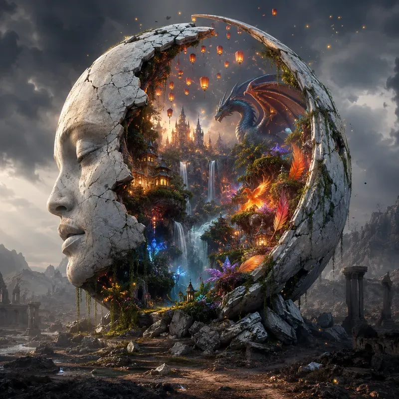 Hidden Worlds Within Broken Vessels