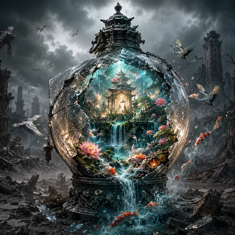 Hidden Worlds Within Broken Vessels