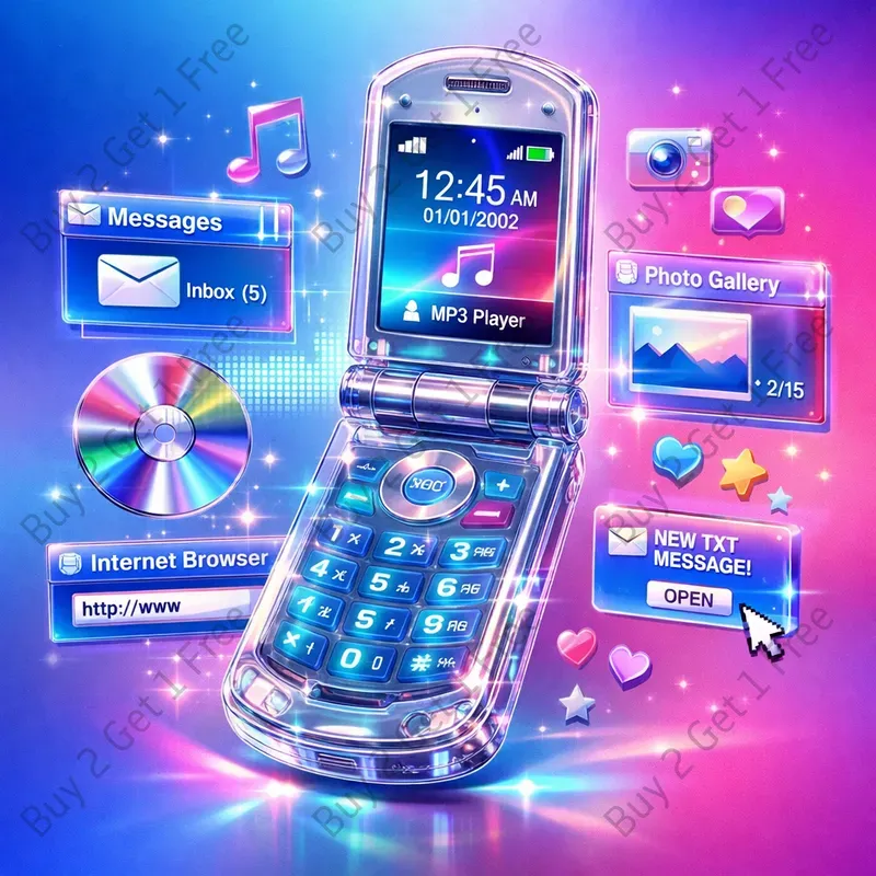 Retro Y2k Tech Aesthetic Graphics