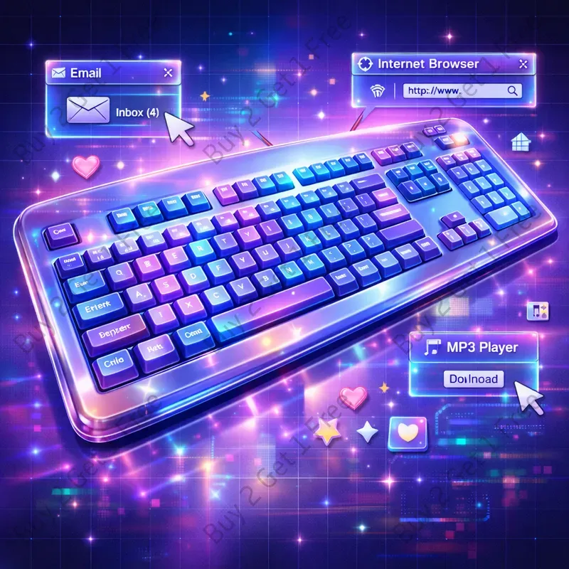 Retro Y2k Tech Aesthetic Graphics