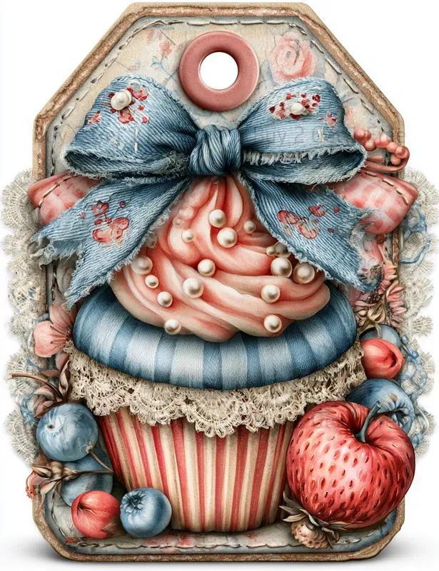 Sweet Denim Baking Girl Product Tags