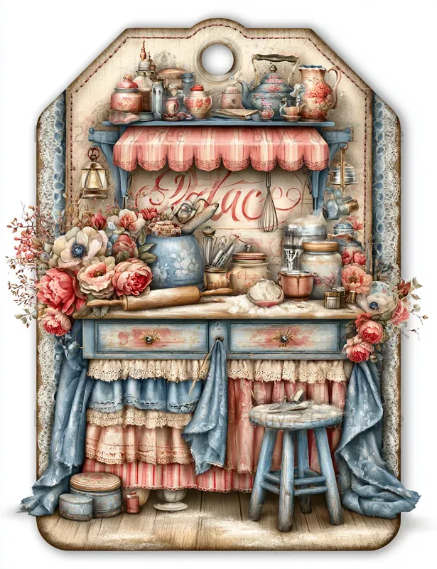 Sweet Denim Baking Girl Product Tags