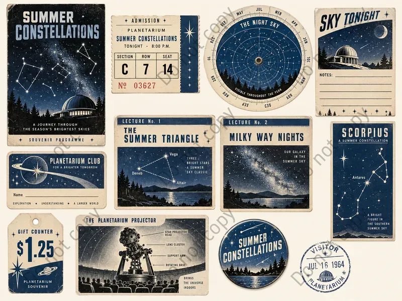 Retro Planetarium Ephemera Art
