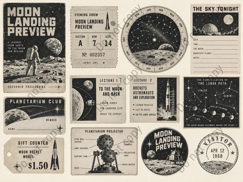 Retro Planetarium Ephemera Art