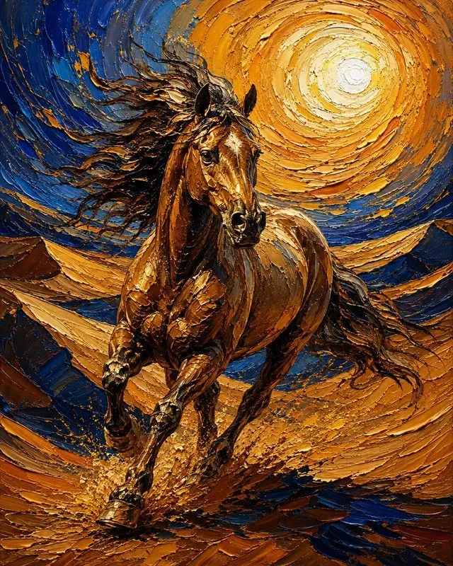 Celestial Creatures In Golden Motion