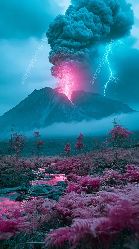 Surreal Infrared Prehistoric Worlds