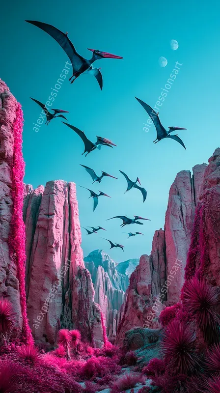 Surreal Infrared Prehistoric Worlds