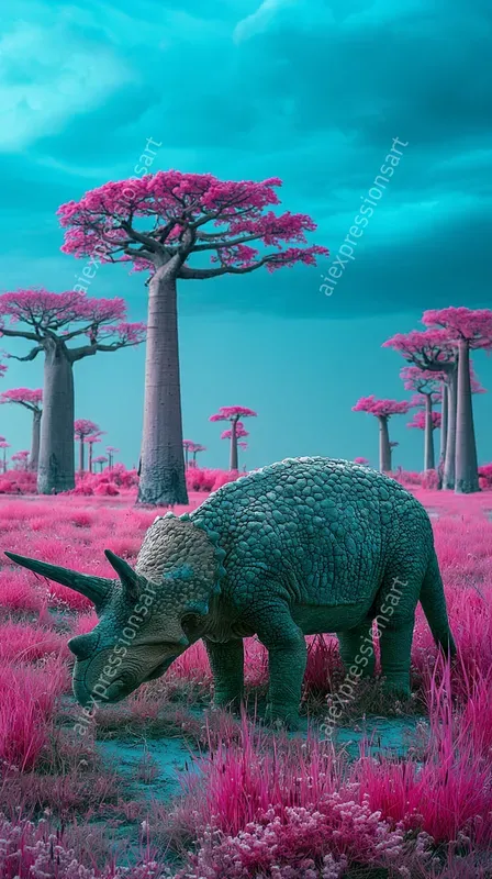 Surreal Infrared Prehistoric Worlds