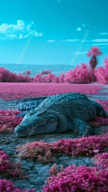 Surreal Infrared Prehistoric Worlds