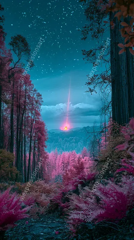 Surreal Infrared Prehistoric Worlds