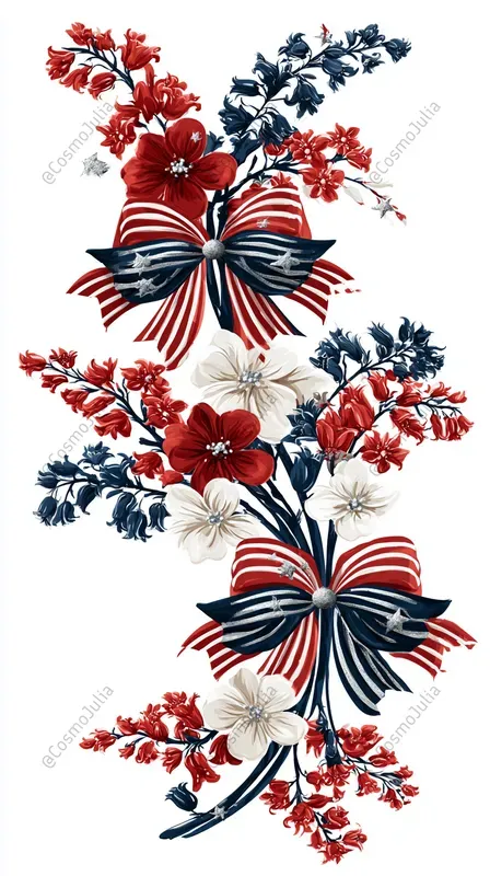 Patriotic Floral Clipart Sets