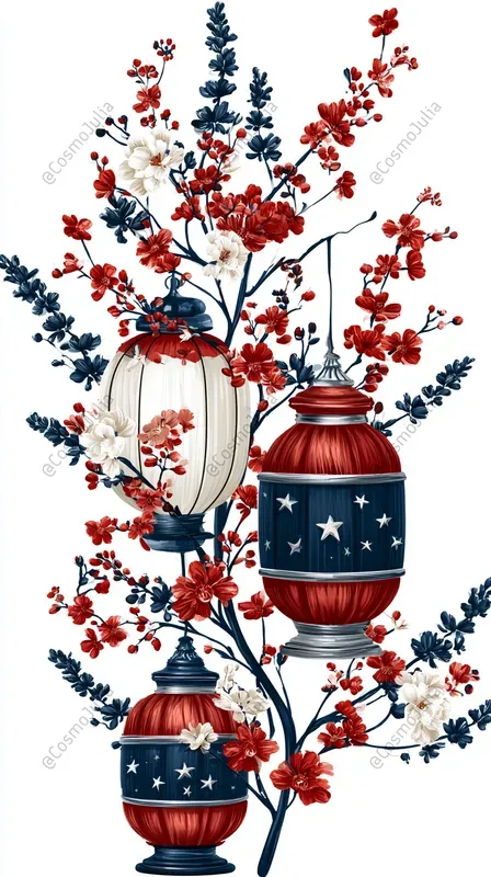 Patriotic Floral Clipart Sets