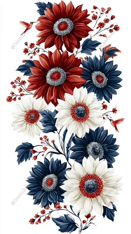 Patriotic Floral Clipart Sets