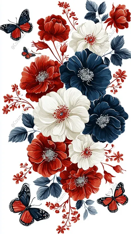 Patriotic Floral Clipart Sets