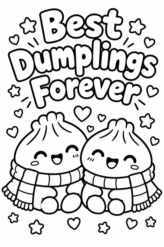 Viral Dumplings Coloring Book Pages
