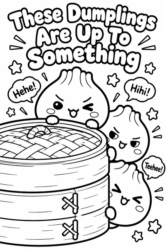 Viral Dumplings Coloring Book Pages