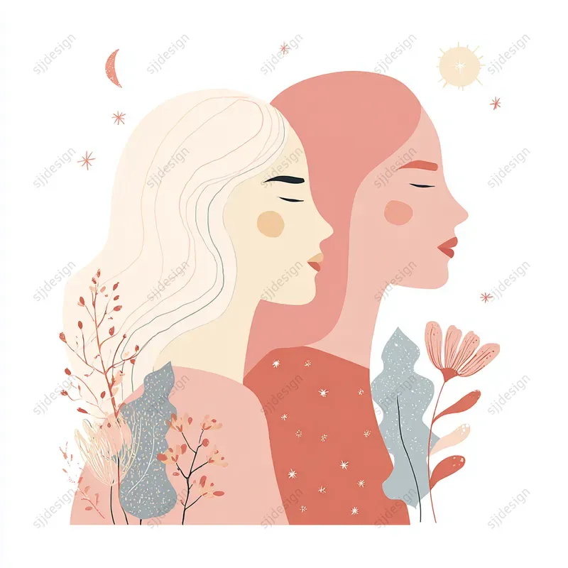 Soft Pastel Portrait Illustrations