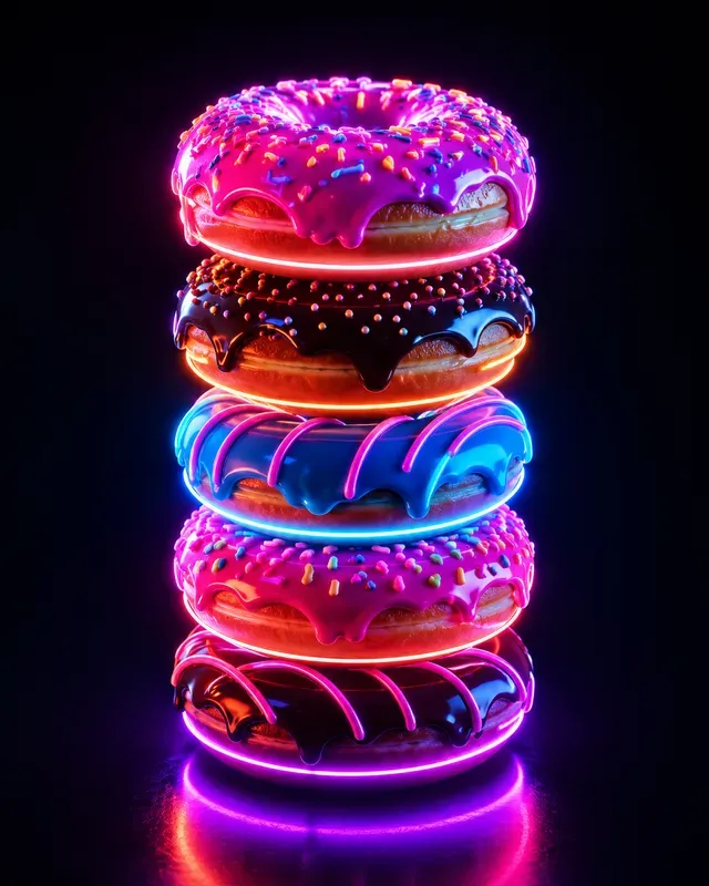 Neon 3D Object Generator Systems