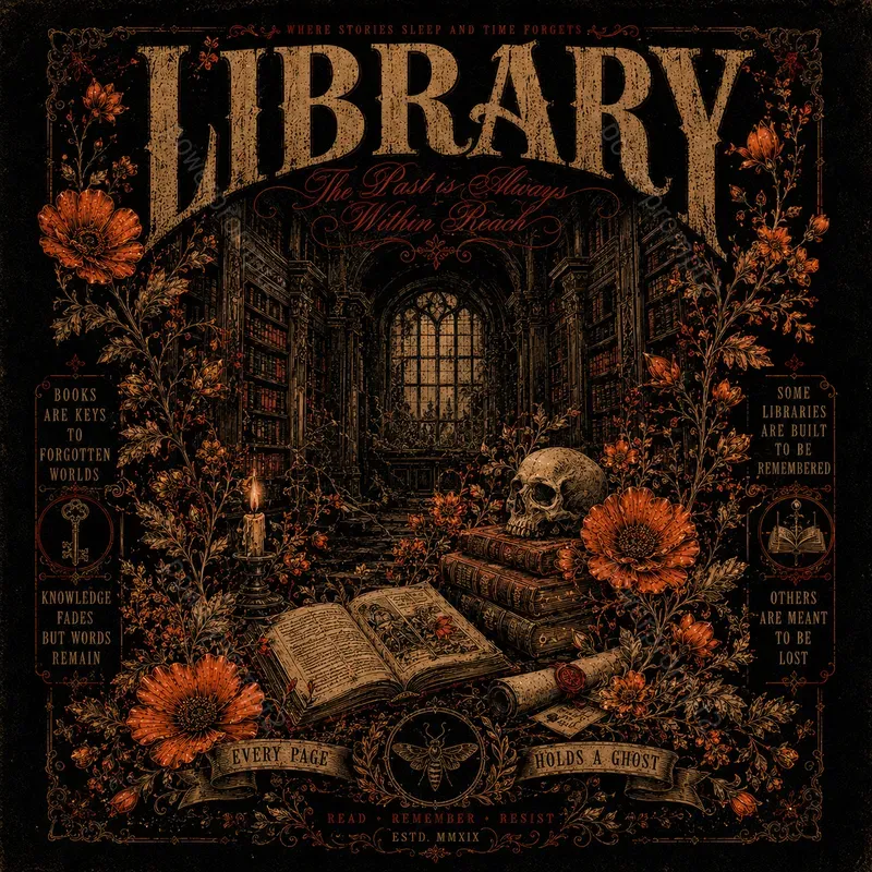 Dark Botanical Gothic Tshirt Designs