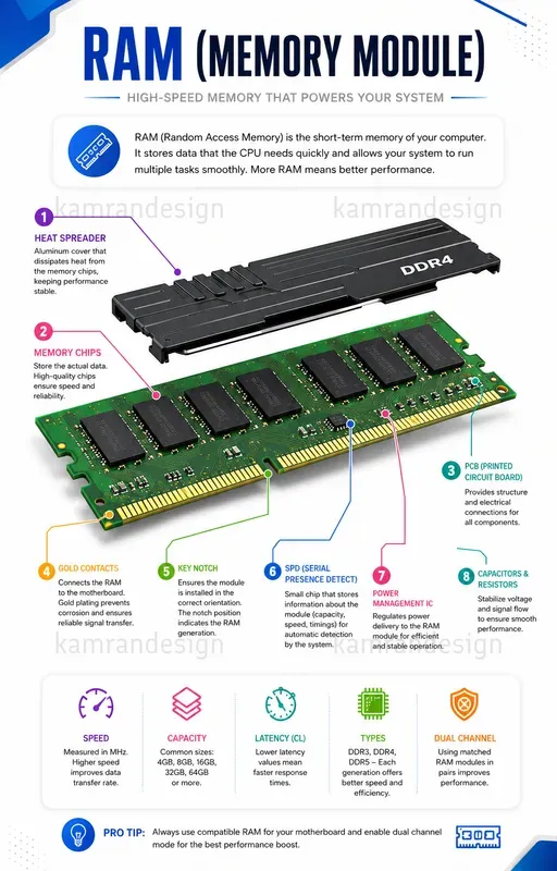Computer Parts Infographic Packs