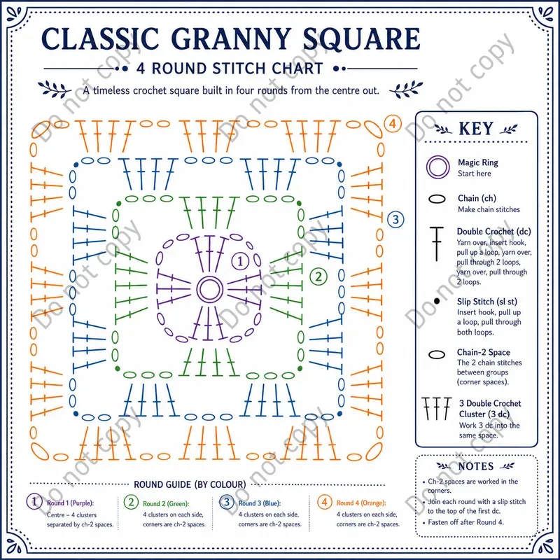 Crochet Granny Square Charts