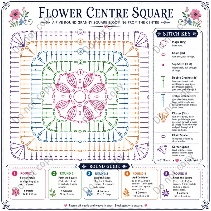 Crochet Granny Square Charts