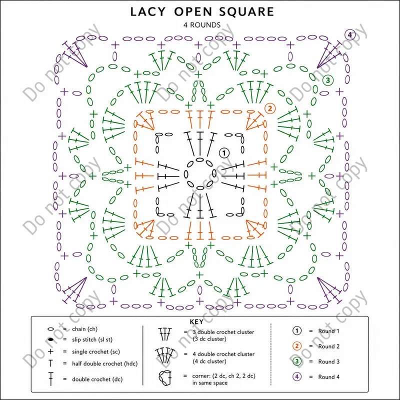 Crochet Granny Square Charts