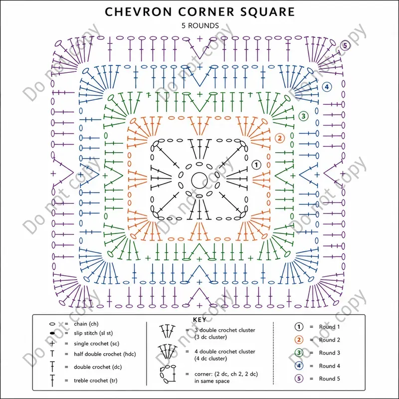 Crochet Granny Square Charts