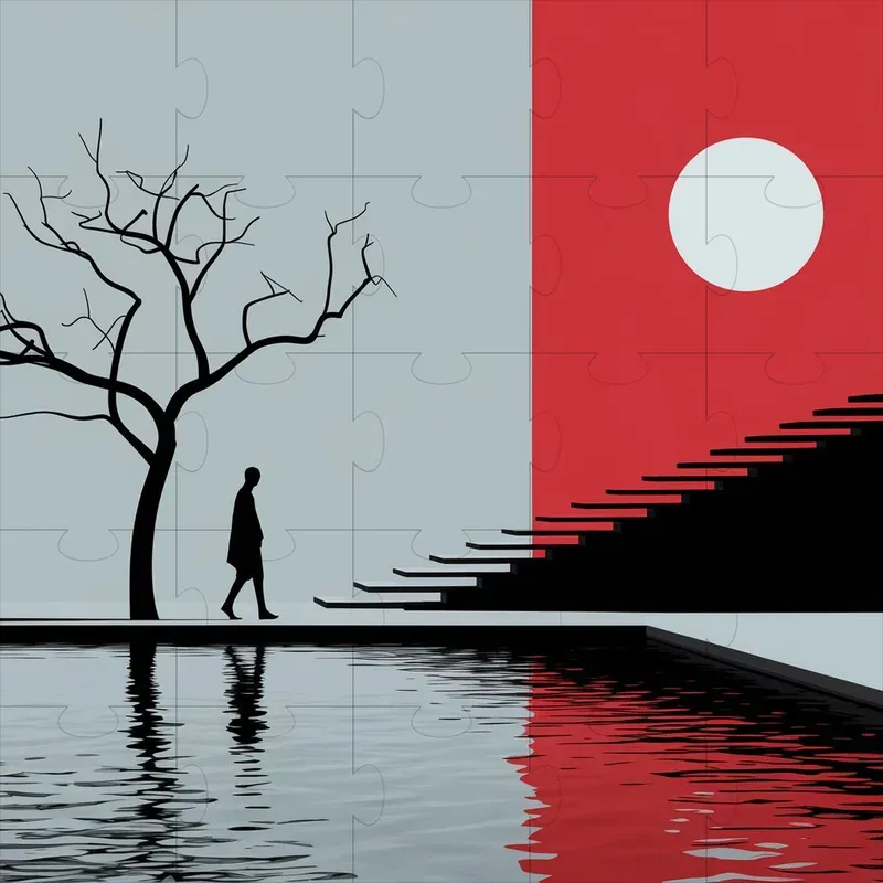 Minimalist Surreal Silhouettes Scenes