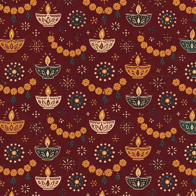 Diwali Toran Bells Kolam Patterns