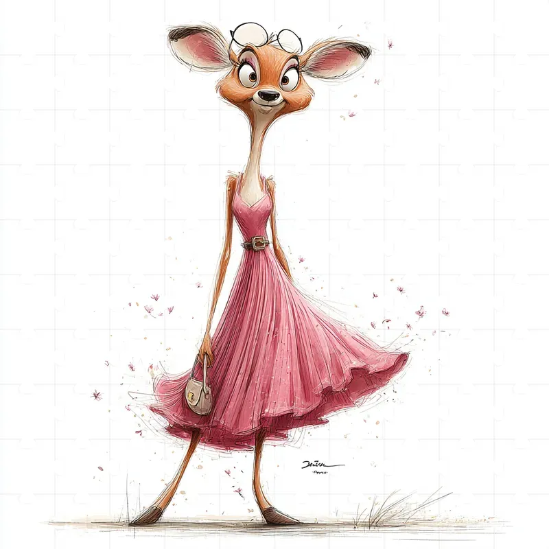 Whimsical Fashion Cartoon Illustrations